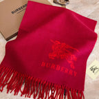 Burberry Solid Monogram Fringed Wool Scarf for Women – product image 6