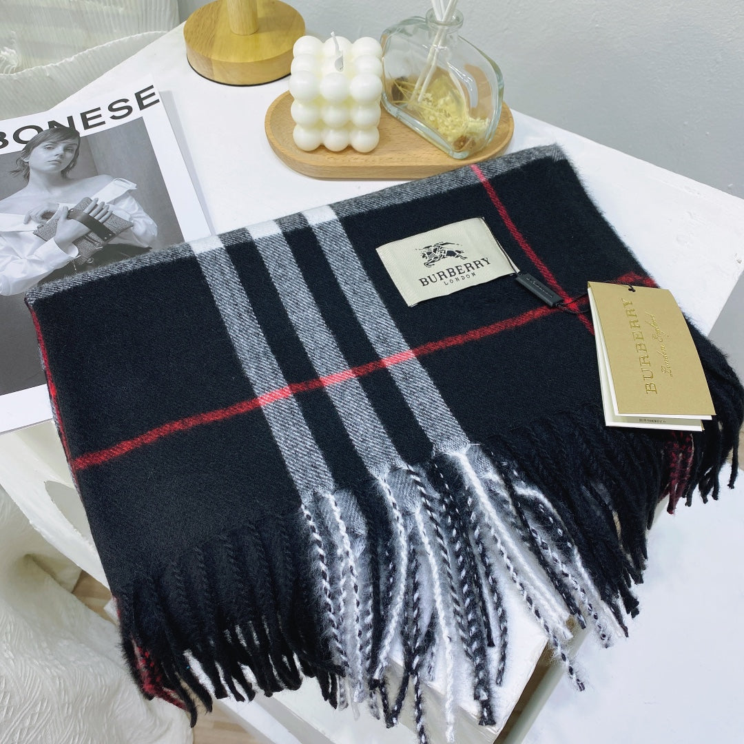 Burberry Wool Classic Plaid Tassel Unisex Scarf – product image 14