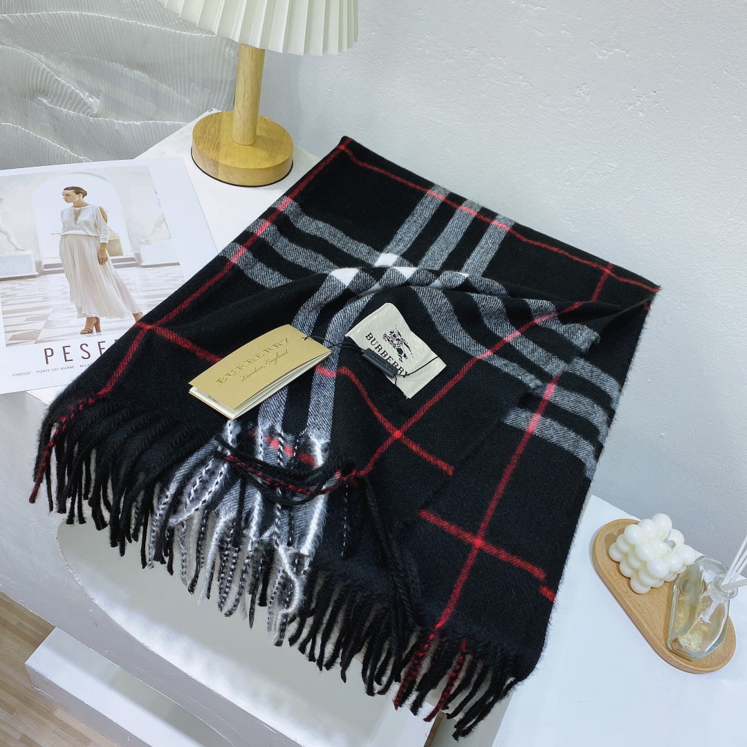Burberry Wool Classic Plaid Tassel Unisex Scarf – product image 22