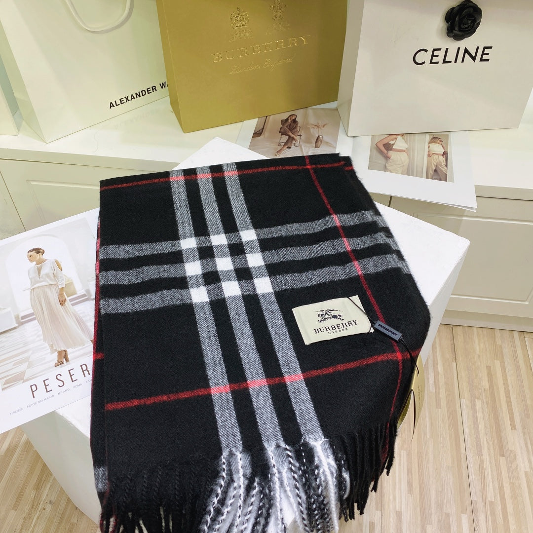 Burberry Wool Classic Plaid Tassel Unisex Scarf – product image 23