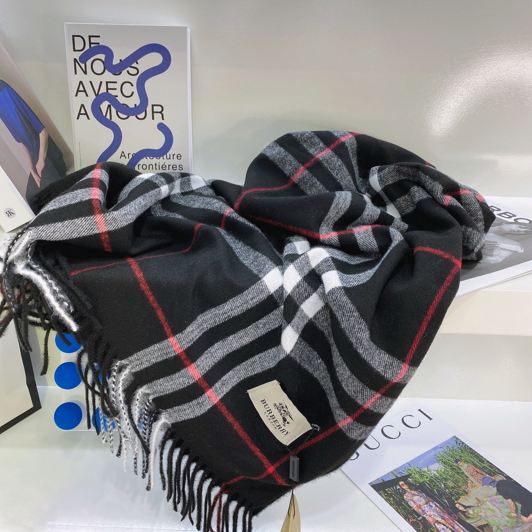Burberry Wool Classic Plaid Tassel Unisex Scarf – product image 24