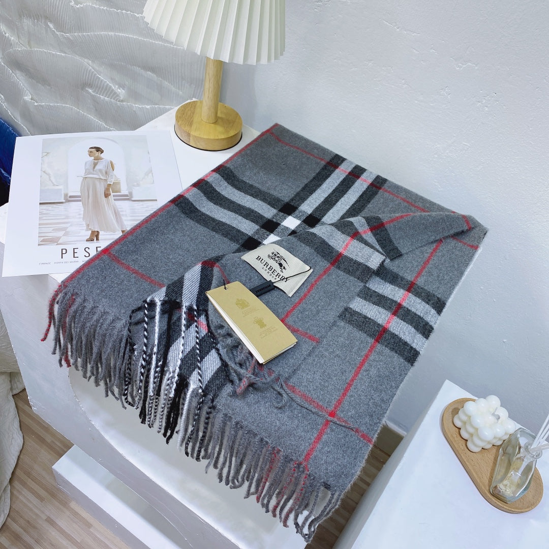 Burberry Wool Classic Plaid Tassel Unisex Scarf – product image 26