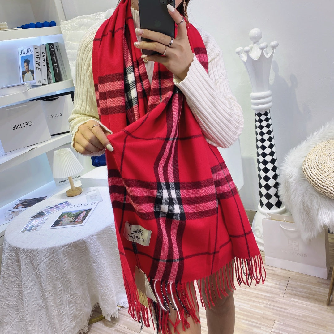 Burberry Wool Classic Plaid Tassel Unisex Scarf – product image 38