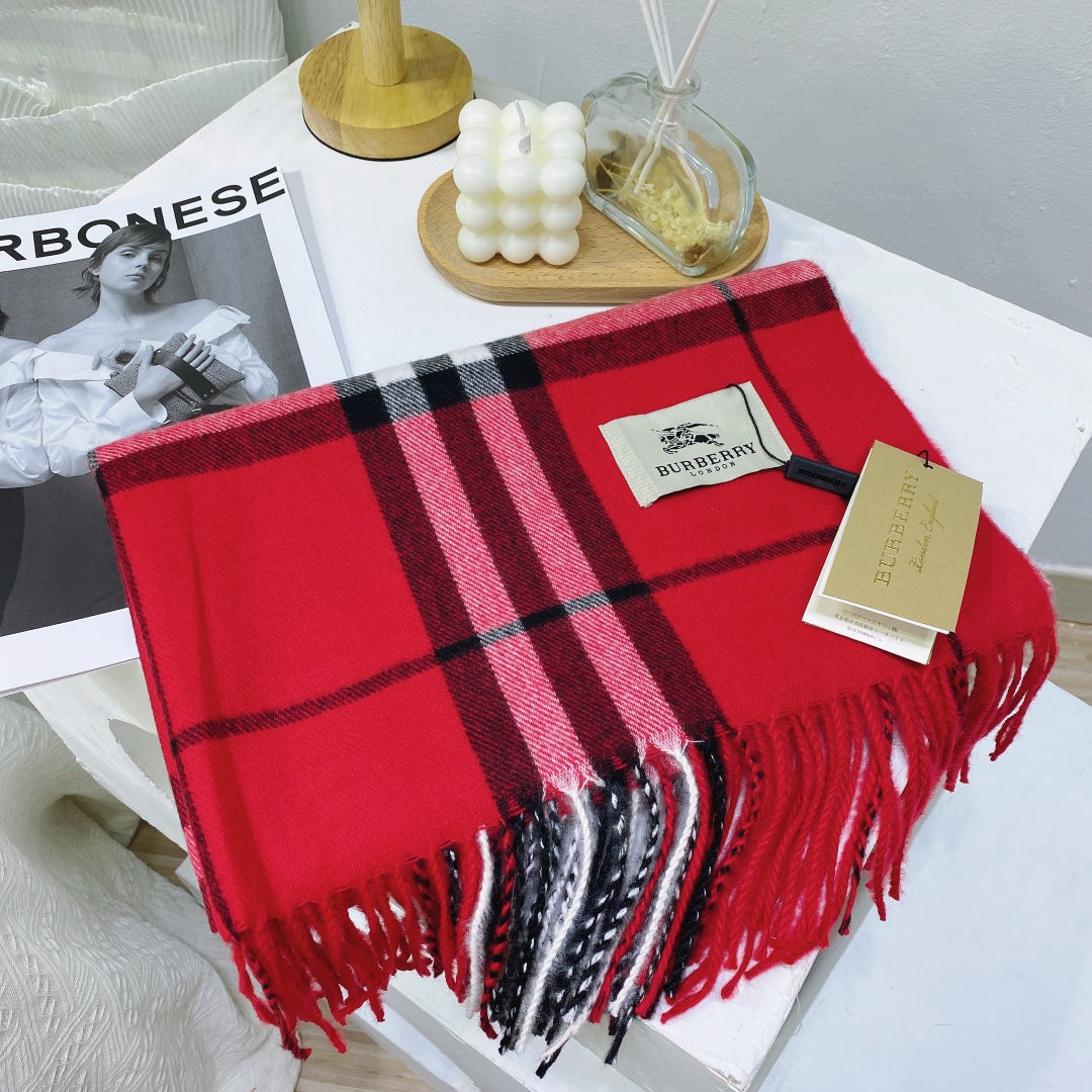 Burberry Wool Classic Plaid Tassel Unisex Scarf – product image 5