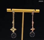 3 Color Flower Diamond Earrings