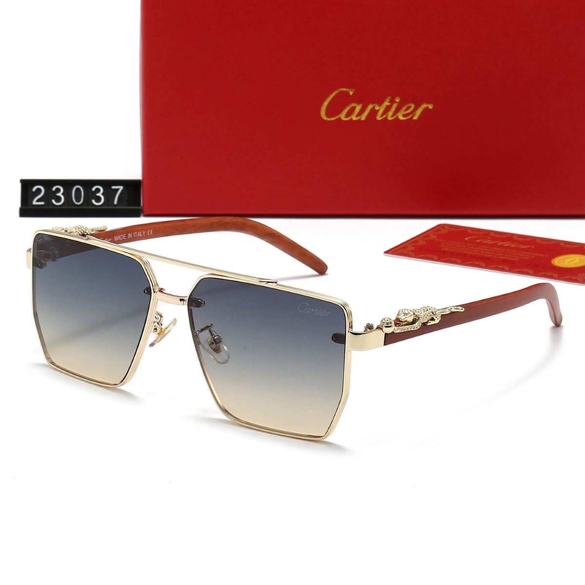 Cartier Aviator Double Bridge Rectangular Polarized Sunglasses for Unisex – product image 4