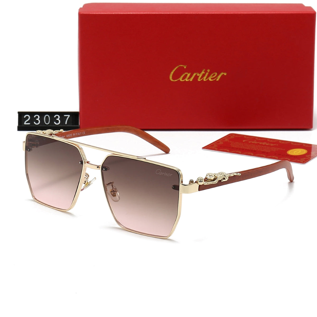 Cartier Aviator Double Bridge Rectangular Polarized Sunglasses for Unisex – product image 7