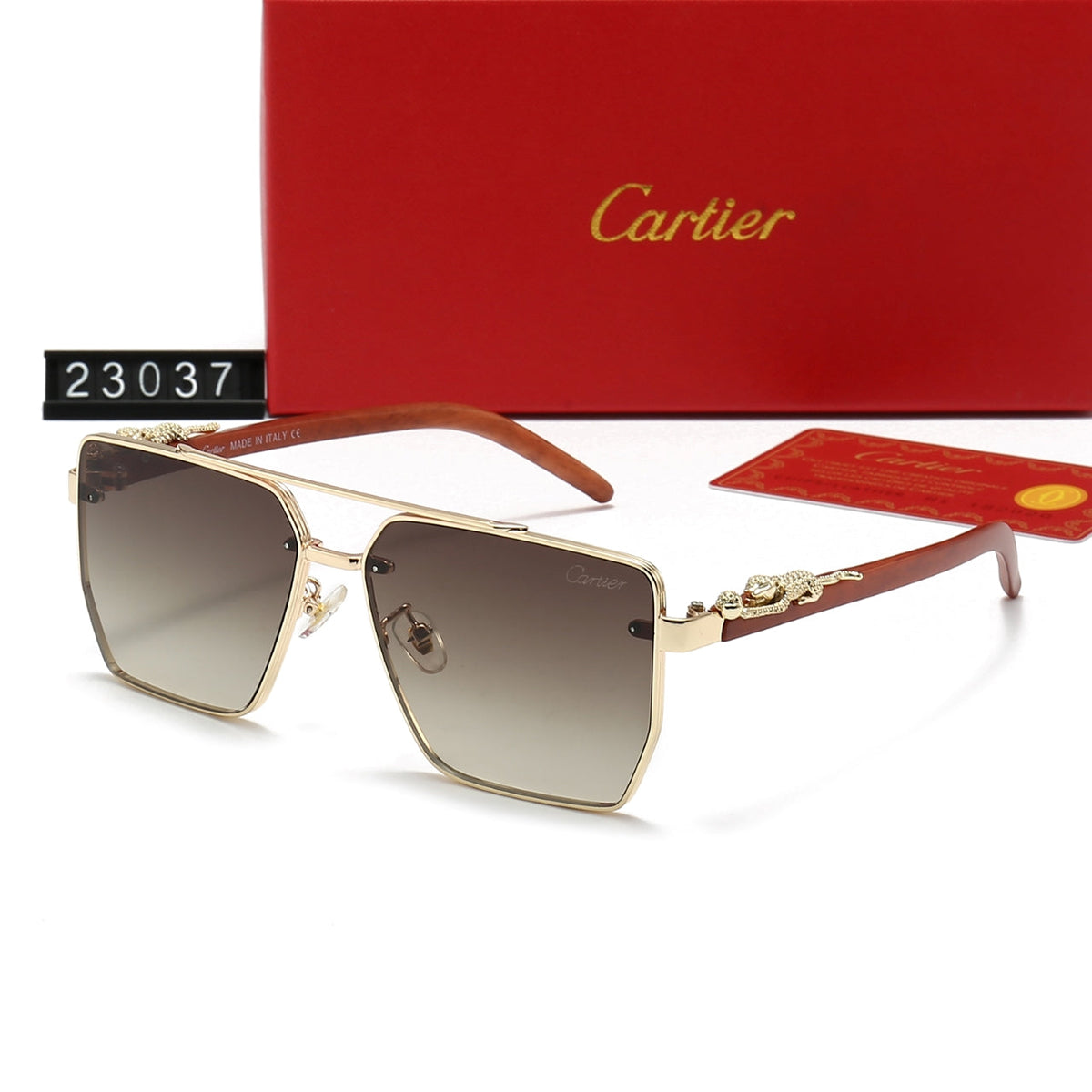 Cartier Aviator Double Bridge Rectangular Polarized Sunglasses for Unisex – product image 8