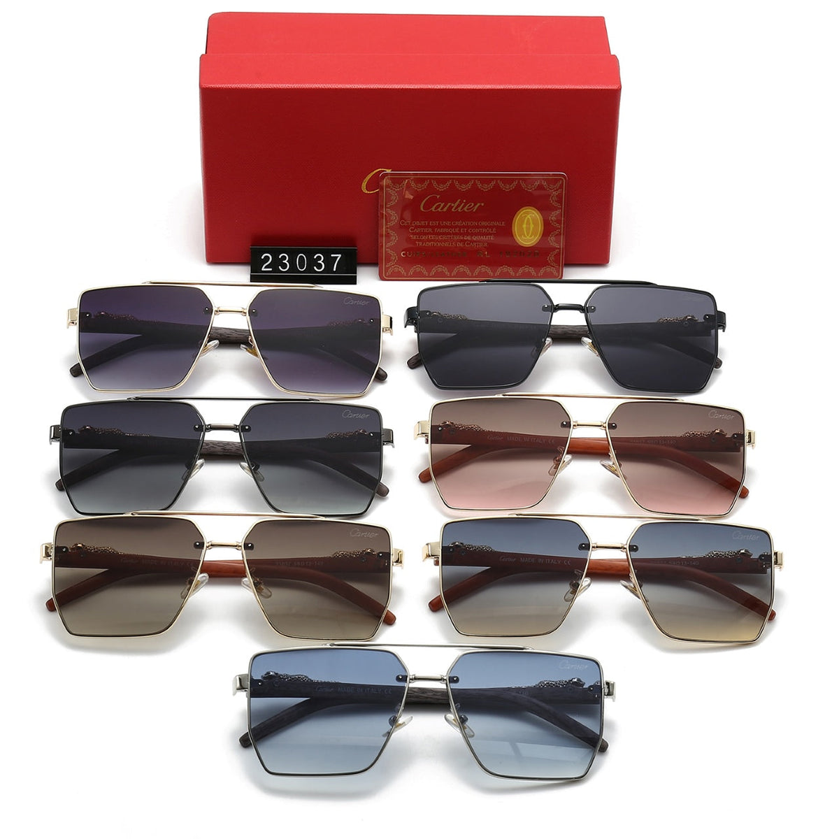 Cartier Aviator Double Bridge Rectangular Polarized Sunglasses for Unisex – product image 15