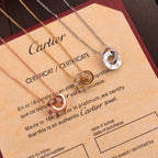 Cartier LOVE Crystal-Set Double Ring Necklace – Luxury Designer Jewelry – product image 10