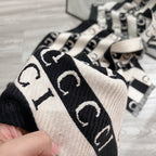 Celine Wool Striped Colorblock Jacquard Letter Scarf for Women – product image 7