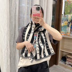 Celine Wool Striped Colorblock Jacquard Letter Scarf for Women – product image 8