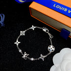Classic Diamond Monogram Flower Bracelet