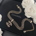 Chanel 3-Layer Leather Letter Pendant Necklace – Luxury Designer Jewelry – product image 2