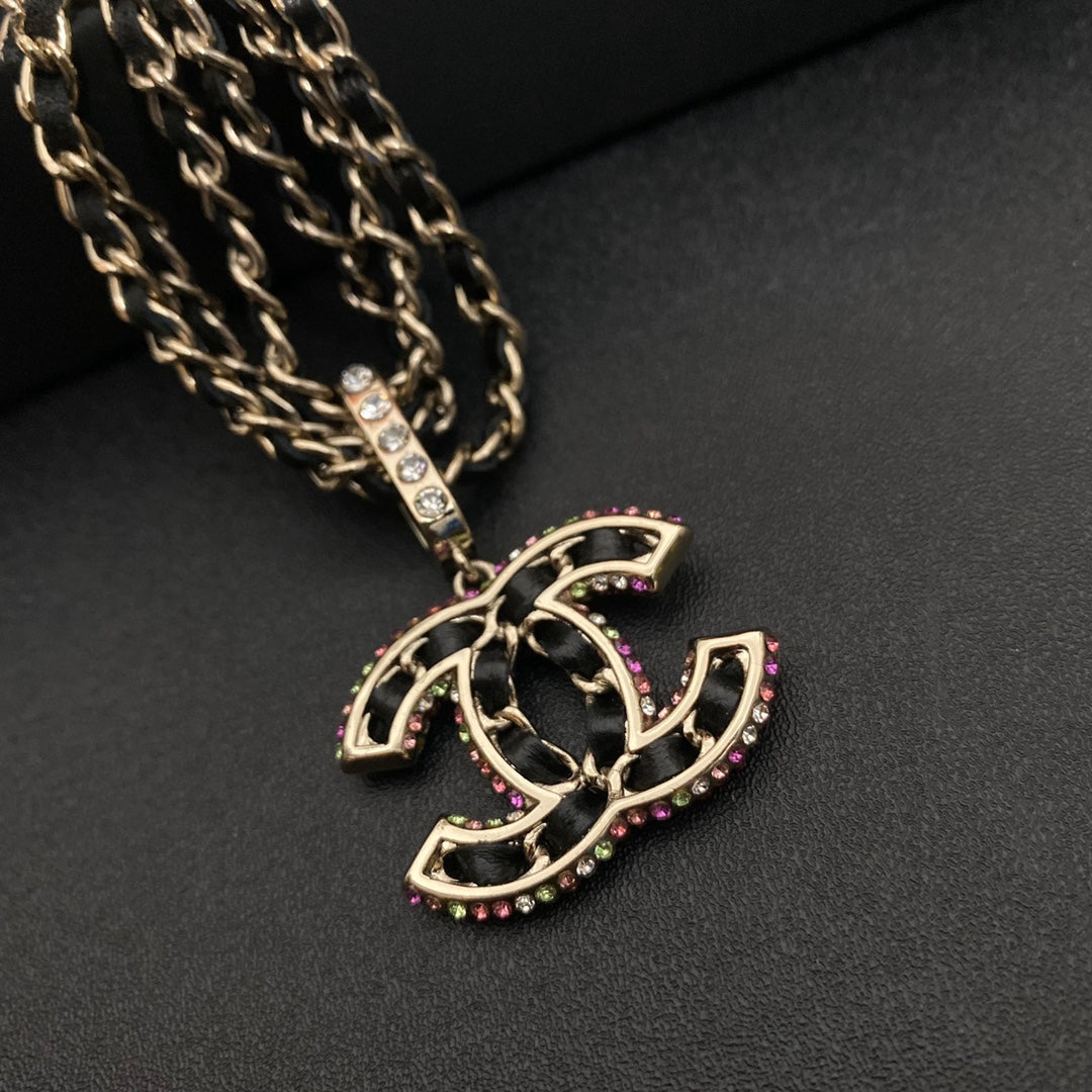 Chanel 3-Layer Leather Letter Pendant Necklace – Luxury Designer Jewelry – product image 4