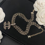 Chanel 3-Layer Leather Letter Pendant Necklace – Luxury Designer Jewelry – product image 5