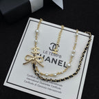 Chanel Bow Double Layer Pearl Necklace – Luxury Designer Jewelry – product image 3