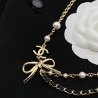 Chanel Bow Double Layer Pearl Necklace – Luxury Designer Jewelry – product image 5