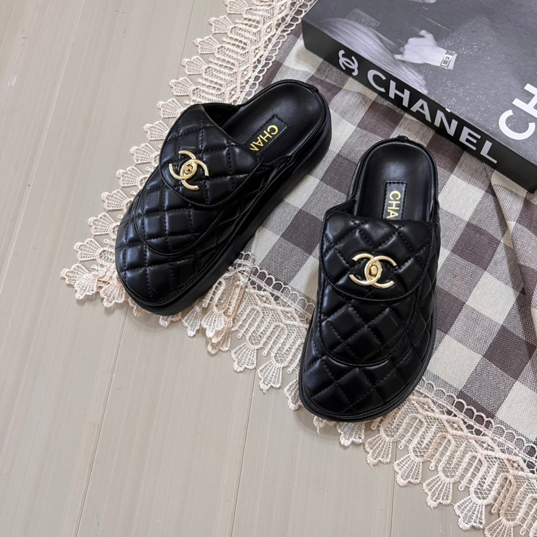 Chanel Buckle Thick Sole Half Slipper – slippers product image 7