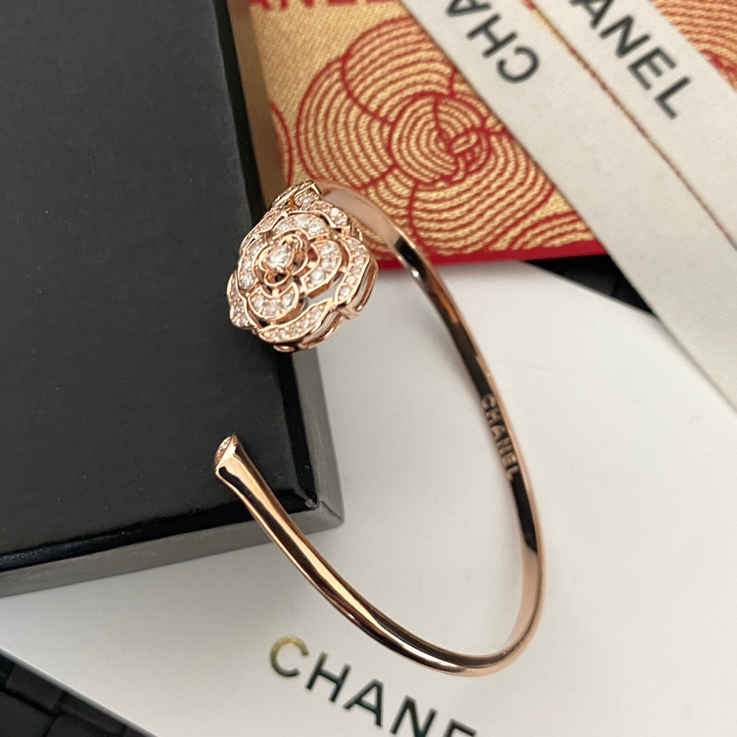 Chanel Camellia Crystal Cuff Bracelet – Luxury Jewelry – product image 1