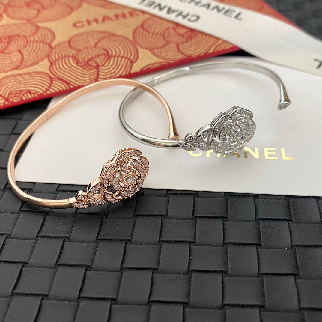 Chanel Camellia Crystal Cuff Bracelet – Luxury Jewelry – product image 6