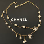 Chanel Camellia Pearl Double Layer Necklace – Luxury Designer Jewelry – product image 2