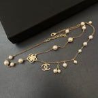 Chanel Camellia Pearl Double Layer Necklace – Luxury Designer Jewelry – product image 5