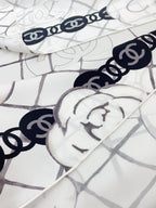 Chanel CC Monogram Camellia Square Silk Scarf for Women – product image 10