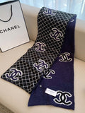Chanel CC Monogram Rhombus Double-Sided Cashmere Knitted Scarf for Women – product image 2