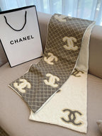 Chanel CC Monogram Rhombus Double-Sided Cashmere Knitted Scarf for Women – product image 4