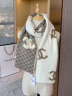 Chanel CC Monogram Rhombus Double-Sided Cashmere Knitted Scarf for Women – product image 7