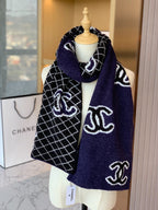 Chanel CC Monogram Rhombus Double-Sided Cashmere Knitted Scarf for Women – product image 8