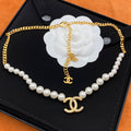 Chanel Chain Stitching Pearl Necklace – Luxury Designer Jewelry – product image 1