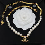 Chanel Chain Stitching Pearl Necklace – Luxury Designer Jewelry – product image 2