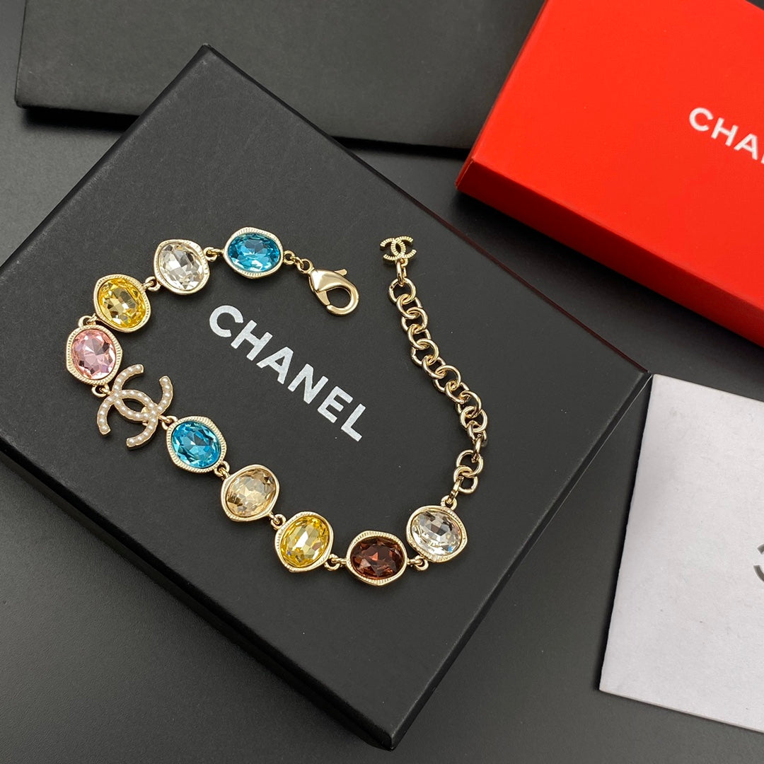 Chanel Colored Crystal Adjustable Bracelet – Luxury Jewelry – product image 1