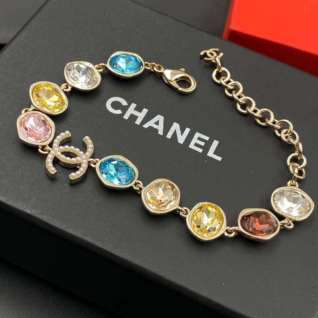 Chanel Colored Crystal Adjustable Bracelet – Luxury Jewelry – product image 2