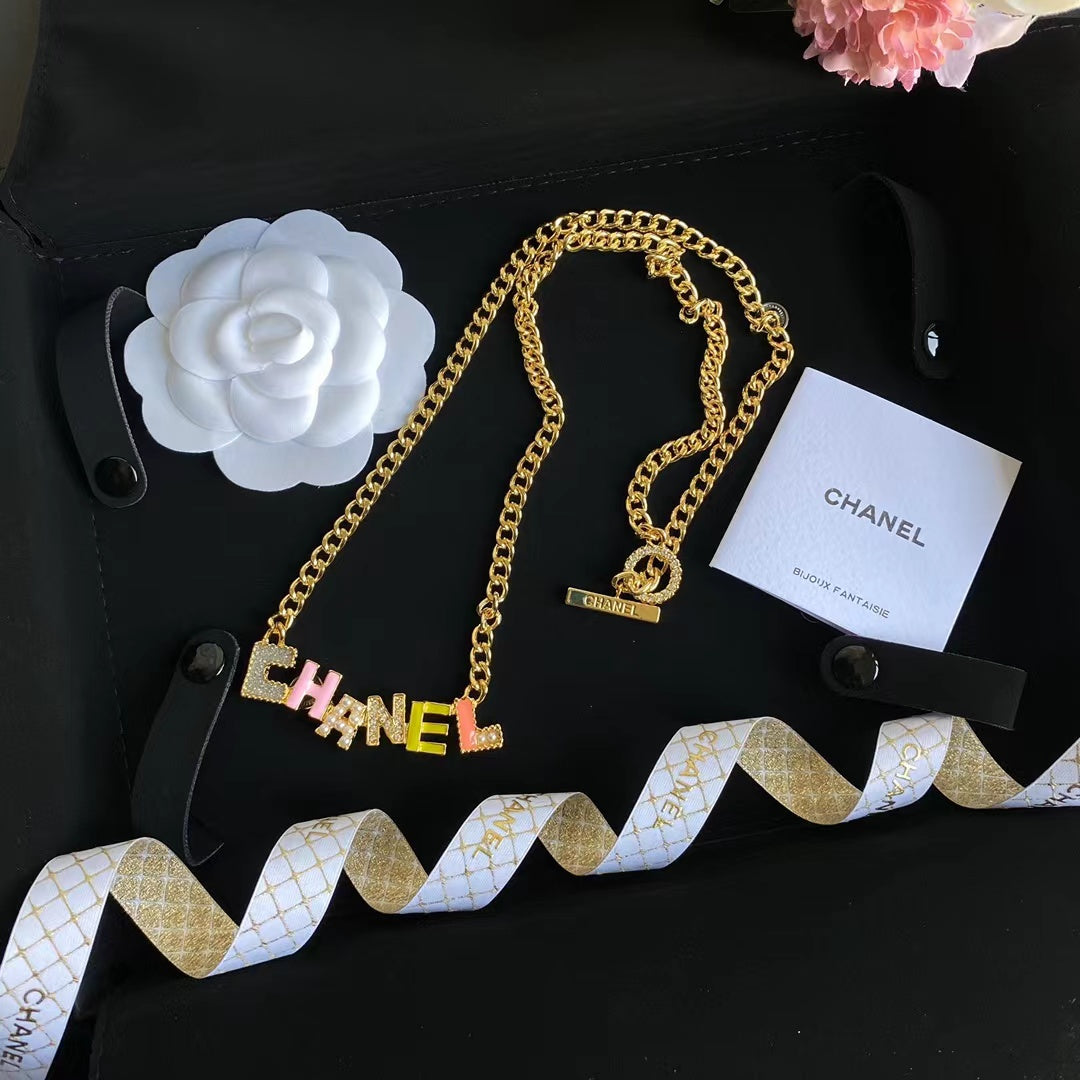 Chanel Colorful Crystal Letter Necklace and Bracelet – Luxury Jewelry – product image 7