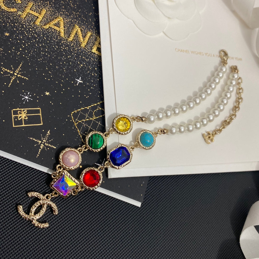 Chanel Colorful Crystal Pendant Pearl Necklace – Luxury Designer Jewelry – product image 4