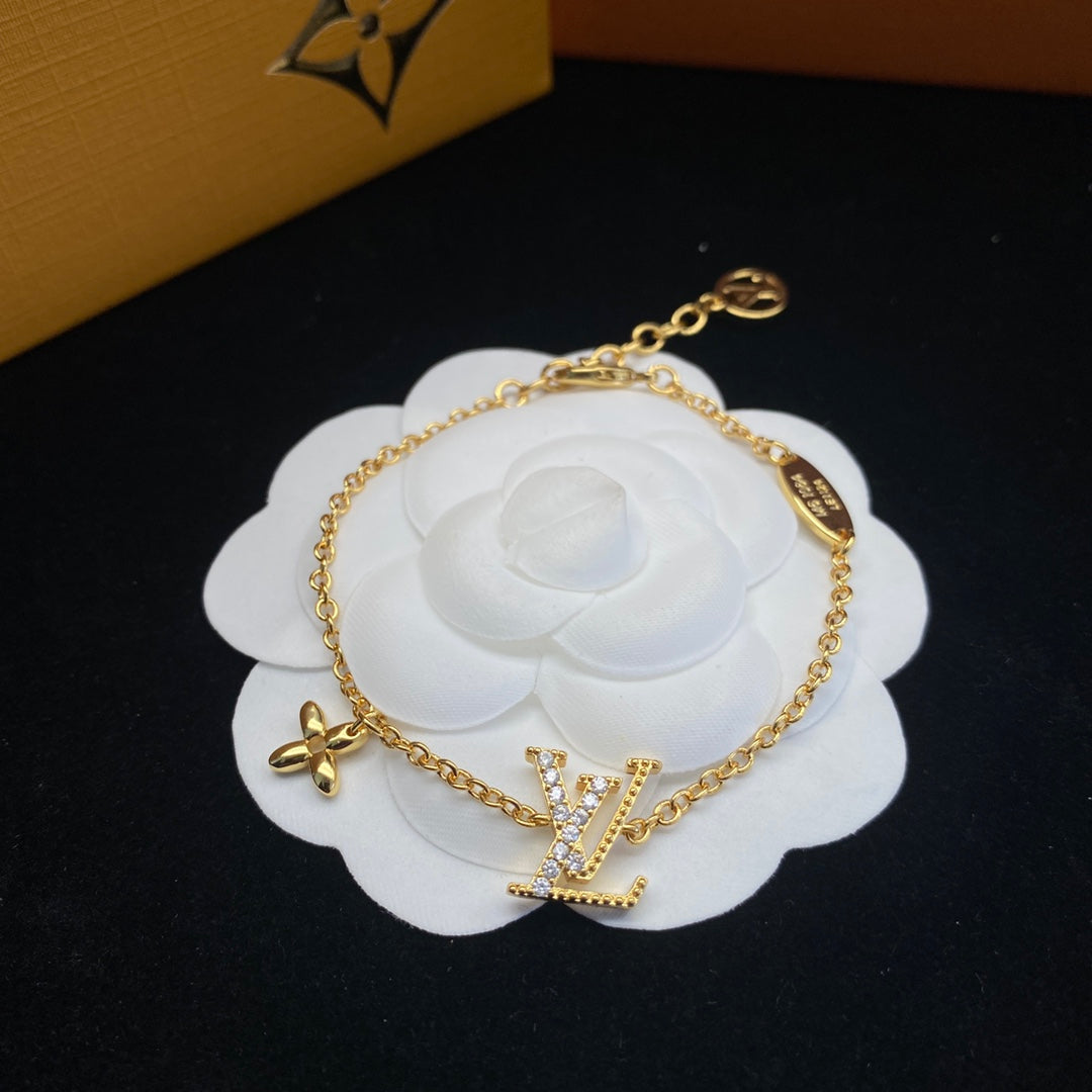 Chanel Crystal Alphabet Flower Bracelet – Luxury Jewelry – product image 1