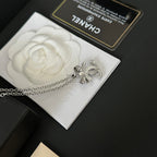Chanel Crystal Bow Logo Pendant Necklace – Luxury Designer Jewelry – product image 3