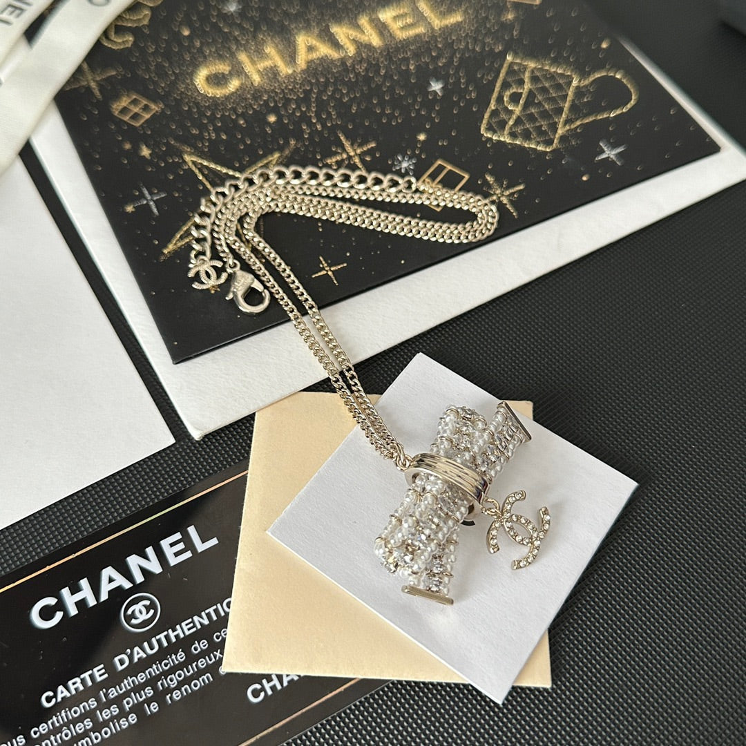 Chanel Crystal Bow Pendant Necklace – Luxury Designer Jewelry – product image 2