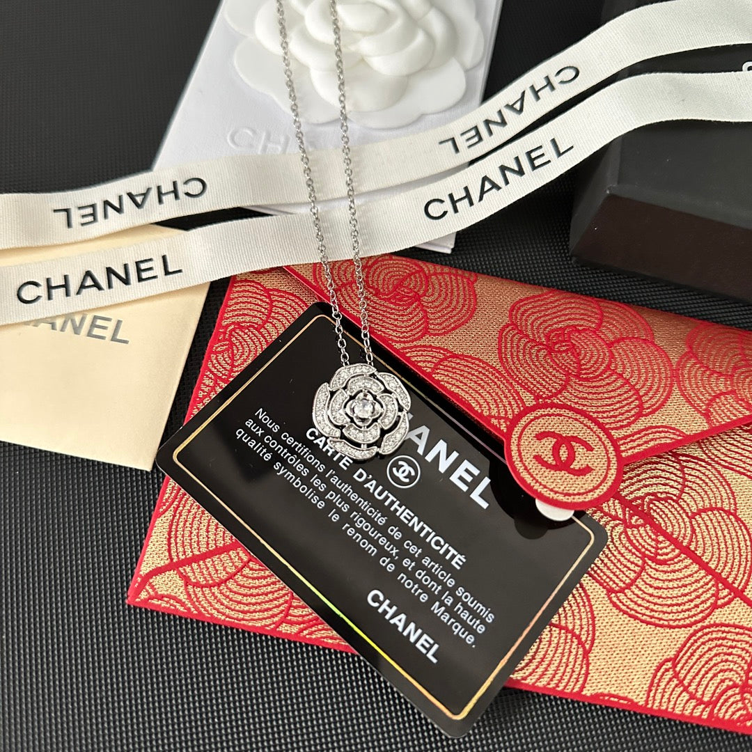 Chanel Crystal Flower Pendant Necklace – Luxury Designer Jewelry – product image 2