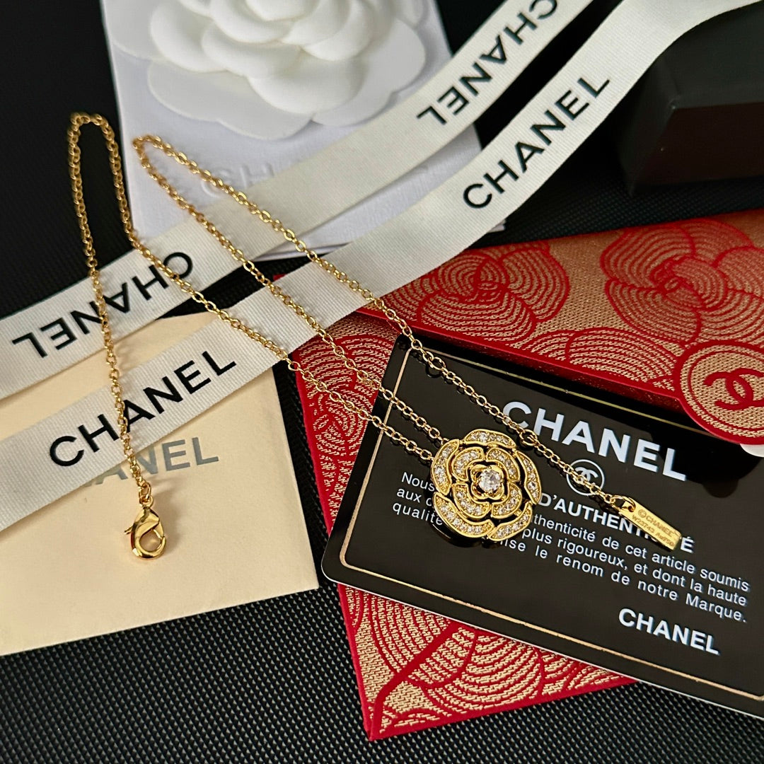 Chanel Crystal Flower Pendant Necklace – Luxury Designer Jewelry – product image 3