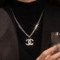 Chanel Crystal Letter Double Necklace – Luxury Designer Jewelry – product image 1