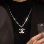 Chanel Crystal Letter Double Necklace – Luxury Designer Jewelry – product image 1