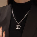 Chanel Crystal Letter Double Necklace – Luxury Designer Jewelry – product image 2