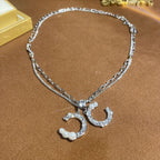 Chanel Crystal Letter Double Necklace – Luxury Designer Jewelry – product image 4