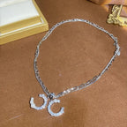 Chanel Crystal Letter Double Necklace – Luxury Designer Jewelry – product image 5