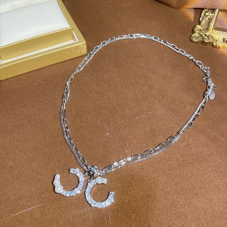 Chanel Crystal Letter Double Necklace – Luxury Designer Jewelry – product image 5
