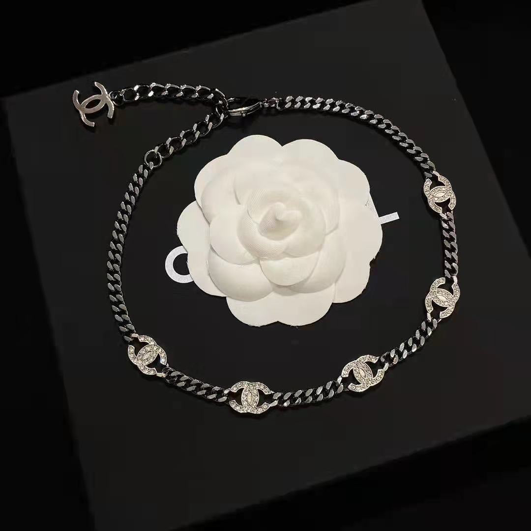 Chanel Crystal Logo Bracelet & Necklace – Luxury Jewelry – product image 4